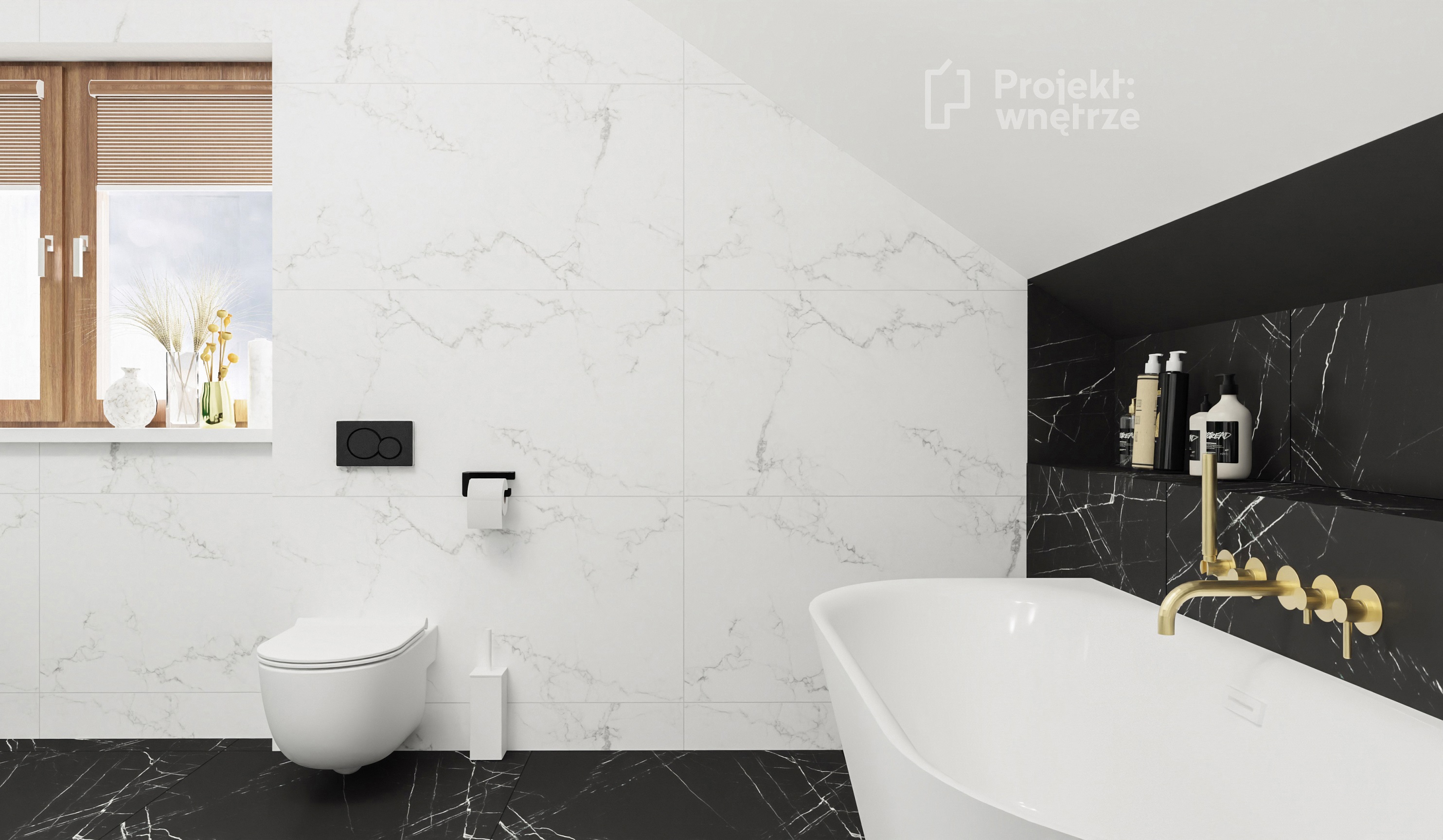 Projekt wnętrze warszawa online projekt łazienki zielone płytki cegiełki equipe czarne płytki marmur wanna przyścienna 2 umywalki zielona szafka www.projektwnetrze.com
