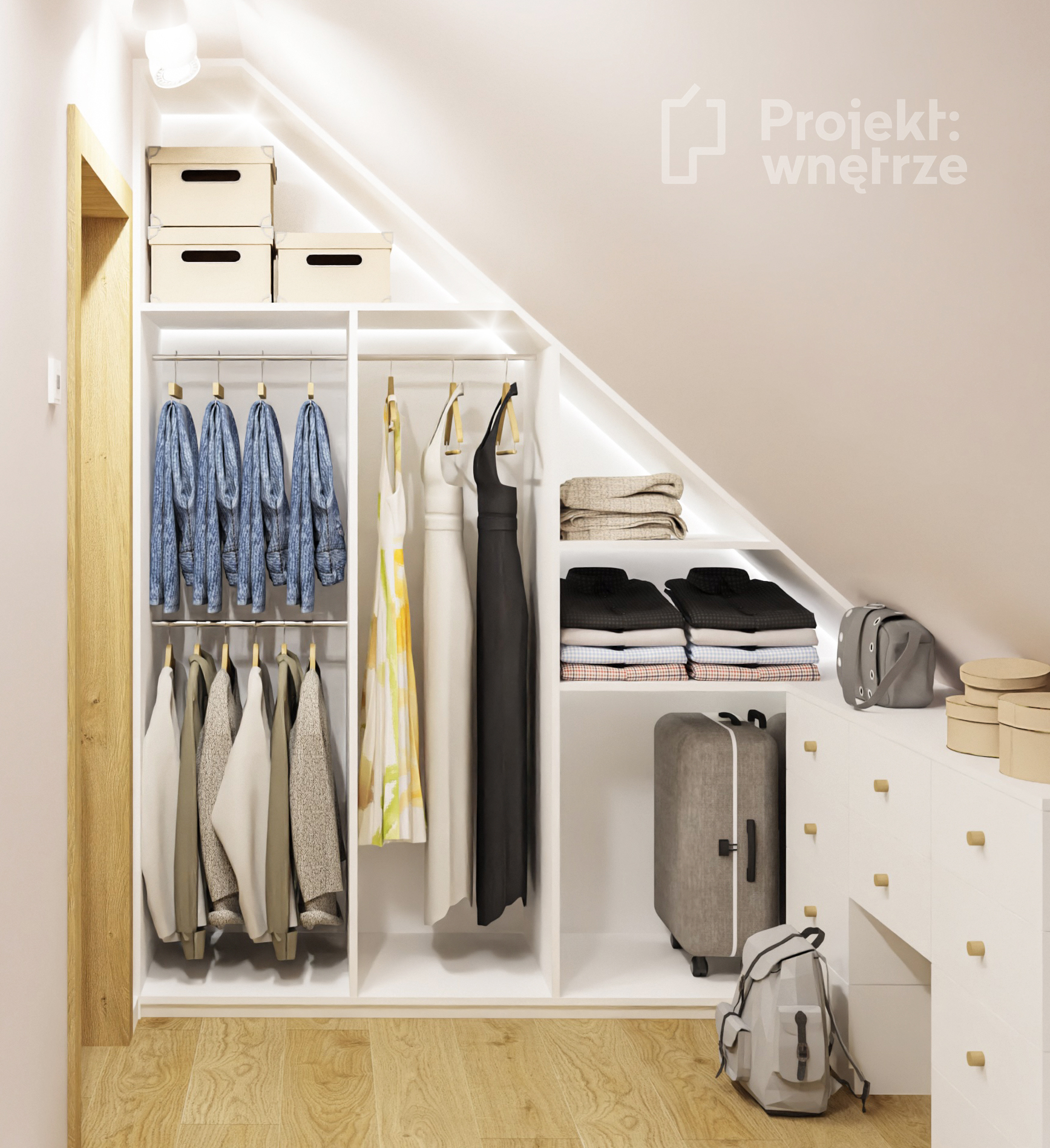 projekt garderoby beż projekt wnetrze projektowanie wnetrz online warszawa (1)