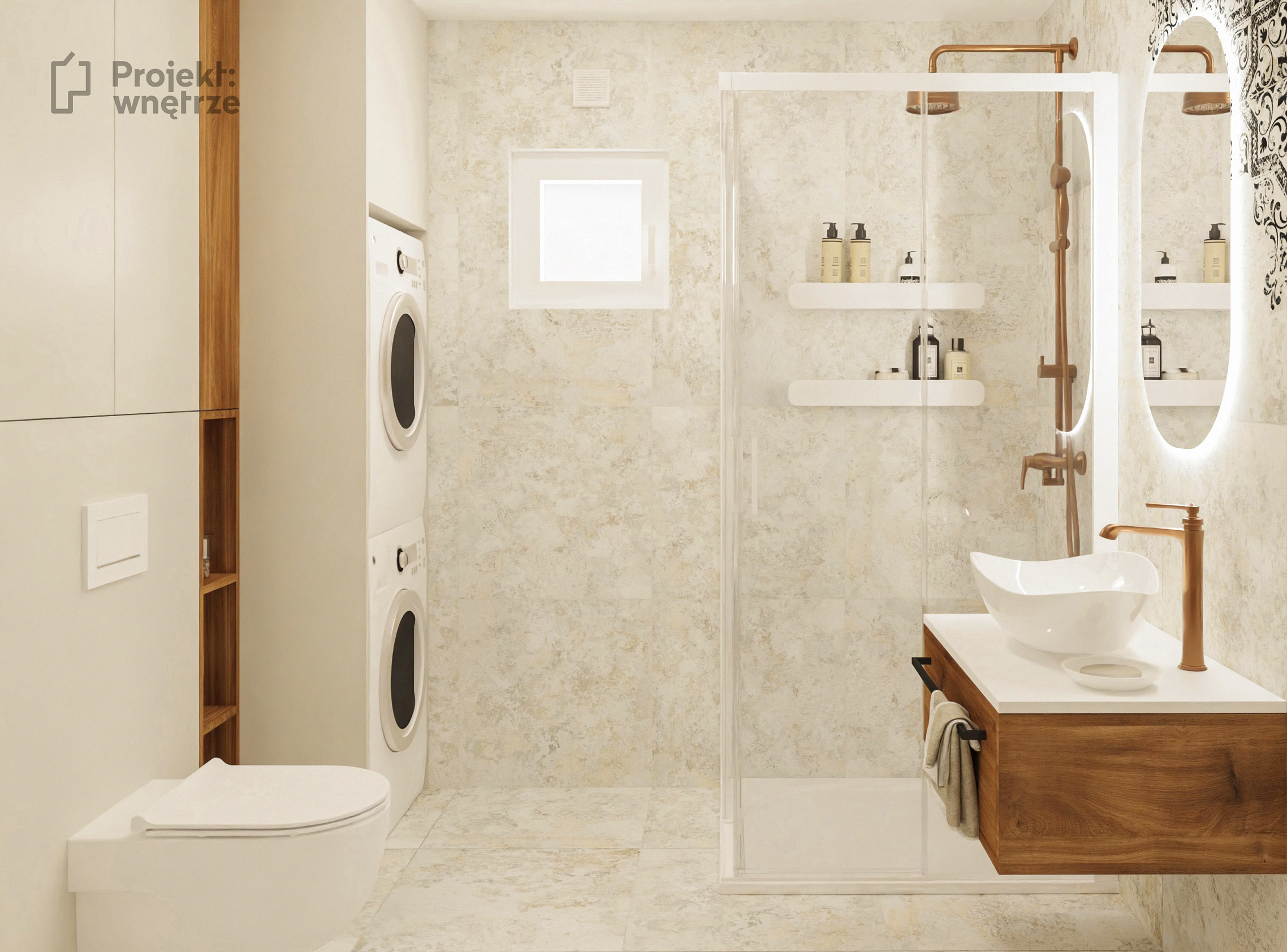 Niedoskonała łazienka w stylu wabi-sabi w dwóch wersjach, projekt online